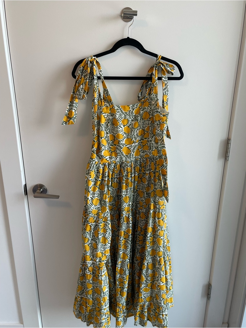 Mille Yellow Lemon Print Tie-Shoulder Sundress
